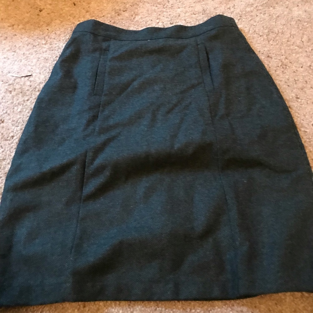 Green Wool ModCloth Pencil Skirt Size L
